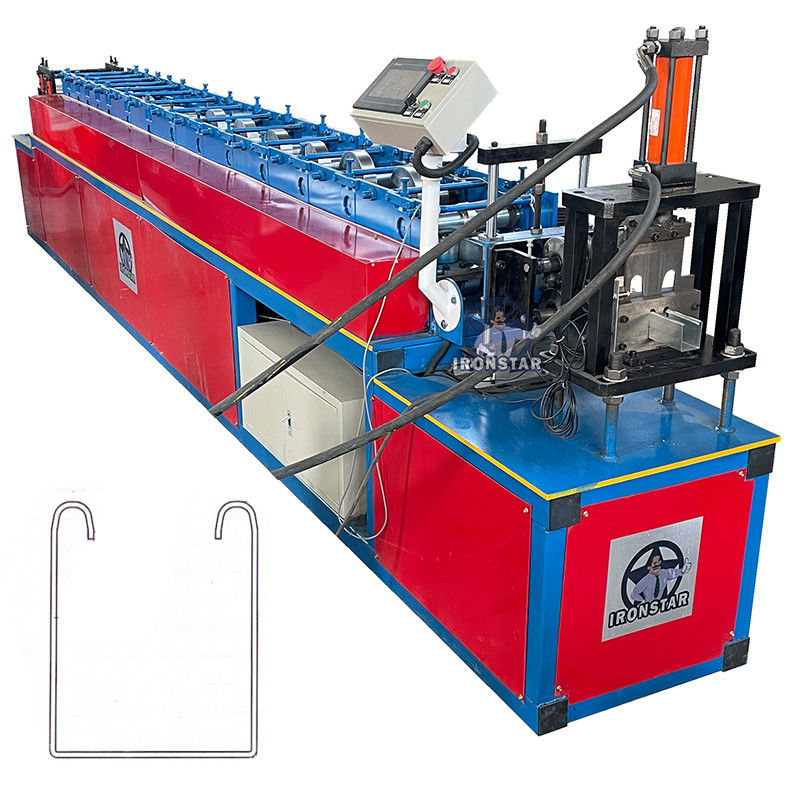 Customized 1.3-2mm Metal Channel Door U Guide Rail Roll Forming Machine For Colombia Garage Store and Factory
