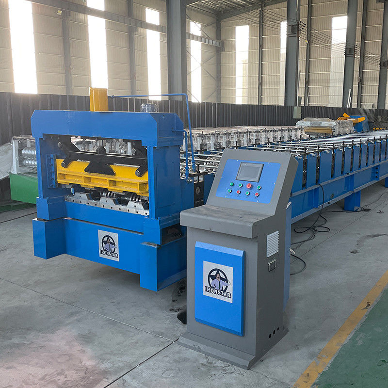 Galvanized Steel Floor Deck Roll Forming Machine 1219mm 1220mm Feeding Width