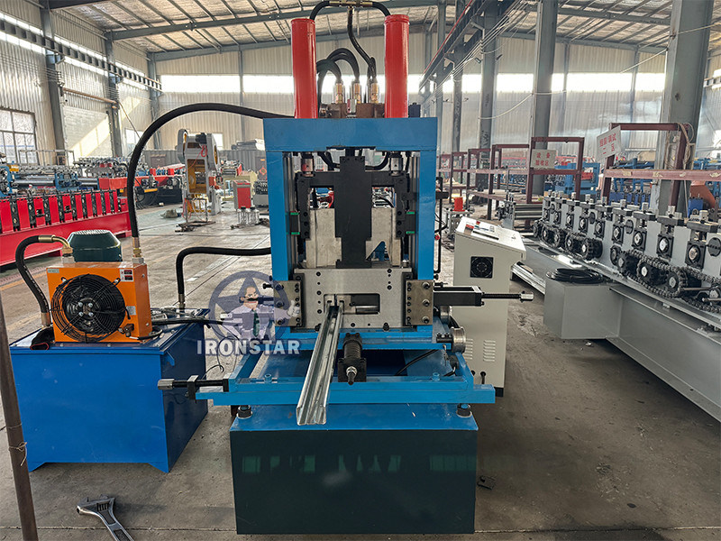 “Ironstar Fully Automatic 80-300mm CZ Purlin Roll Forming Machine Interchangeable C and Z Purlin Sizes Forming Equipment PLC Control Cold Roll Forming Machine Steel Frame Purlin Making Machinery	”