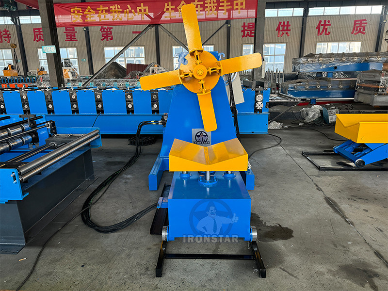 5 Ton Hydraulic Decoiler With Coil Car, 500mm Width Automatic Uncoiling Equipment For Roll Forming Line
