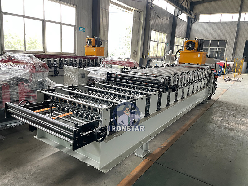 “Ironstar 836 Wave Sheet 828 Roof Tile Double Layer Roll Forming Machine Equipped With Flying Cutting System Two In One Roof Tile Making Machinery High Speed Metal Roofing Sheet Production Line ”