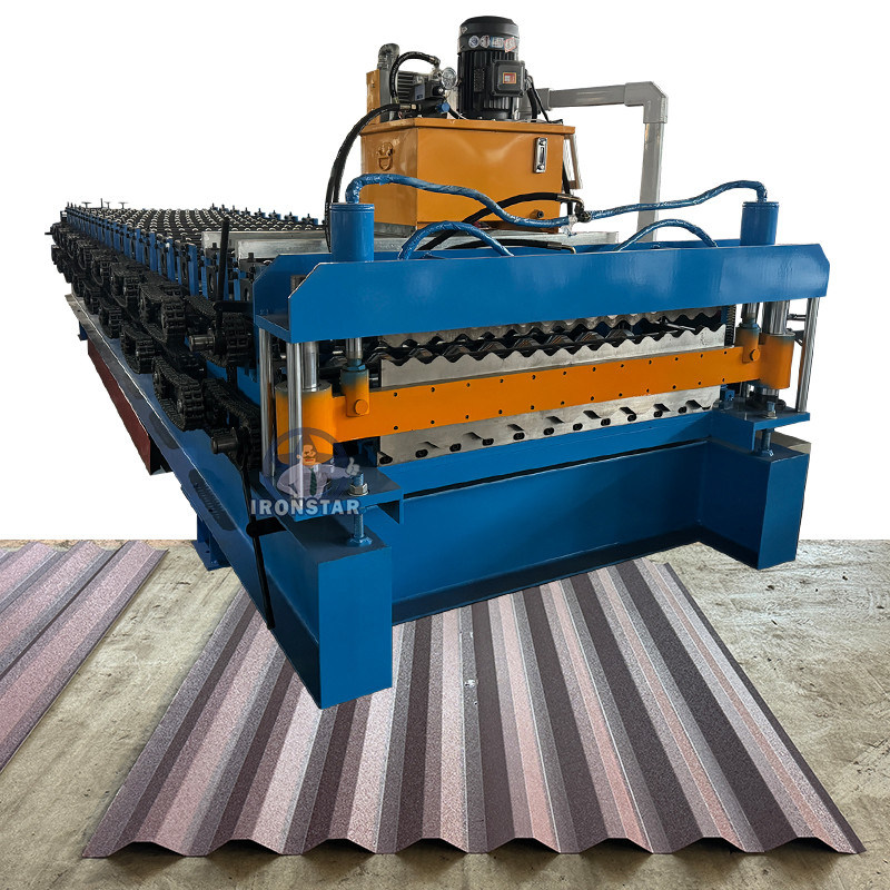 “Ironstar Double Layer Roll Forming Machine 5 Rib and 6 Rib Trapezoidal Sheet CE Certified European Standard Automatic Roof Sheet Making Machine PLC Control Metal Roofing Production Line for Hungary”